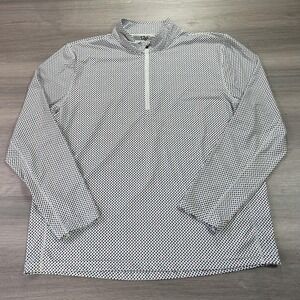 1764 Quarter Zip Pullover Mens XL White Navy Red Performance Golf Mock Neck